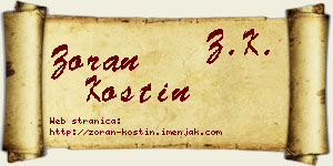Zoran Kostin vizit kartica